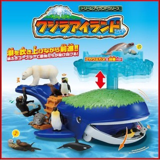 TAKARA TOMY多美動物園 冒險鯨魚島遊戲組_AN89576 含鯨魚島及一隻海龜