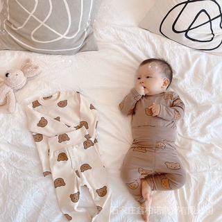 【新款秒發】嬰幼兒內衣套裝秋冬男寶寶睡衣家居服兒童保暖護肚兩件套