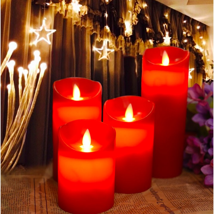 ⭐️搖擺燭芯🕯紅色電子蠟燭🔴仿真LED 過年祭祖供佛拜拜環保安全無煙 直徑7.5或直徑5.3cm