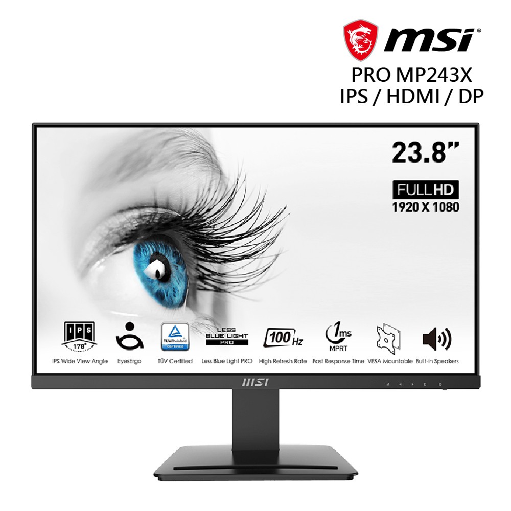 MSI 微星 PRO MP243X 美型螢幕 24型 FHD/HDMI/DP/喇叭/IPS 現貨 廠商直送