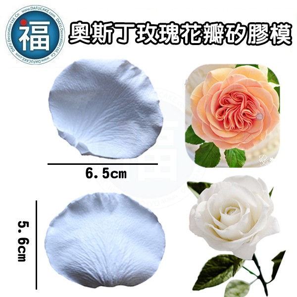 【奧斯丁 玫瑰 花瓣 矽膠模 ( 16144)】2入/裝 翻糖 蛋糕 壓模 模具 花模 花卉 葉子 壓花 玫瑰花 矽膠