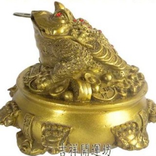 【吉祥開運坊】三腳蟾蜍系列【招財 銅七星三腳金蟾蜍聚寶盆小型 銅製品】開光
