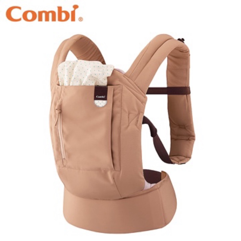 Combi JOIN 減壓型背巾(奶茶棕) 附新生兒全包覆式內墊（鬆餅米）