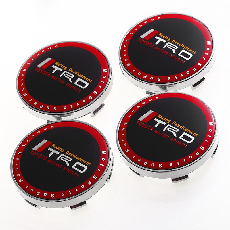 4 件/套適用於豐田 TRD 車輪中心輪轂蓋改裝汽車標誌 ABS 車輪中心蓋 TRD 塑料蓋 60MM