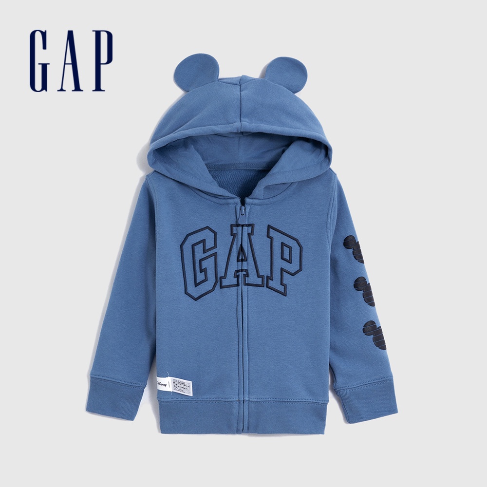 Gap 男幼童裝 Gap x Disney迪士尼聯名 Logo印花連帽外套-藍色(833337)