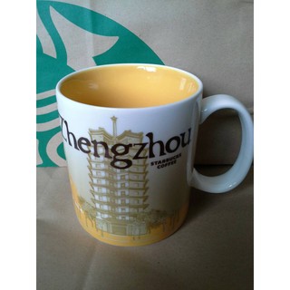 STARBUCKS中國星巴克咖啡城市馬克杯-河南鄭州Zhengzhou(中原古都文化/寶塔/黃河風光)