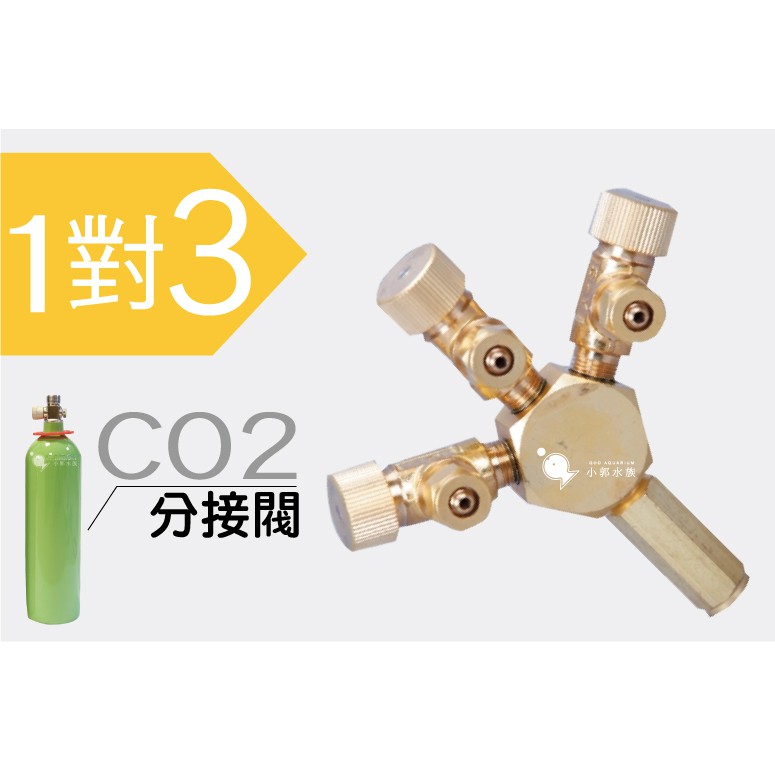 小郭水族【 1對3 CO2分接器】CO2調節器 微調閥 二氧化碳