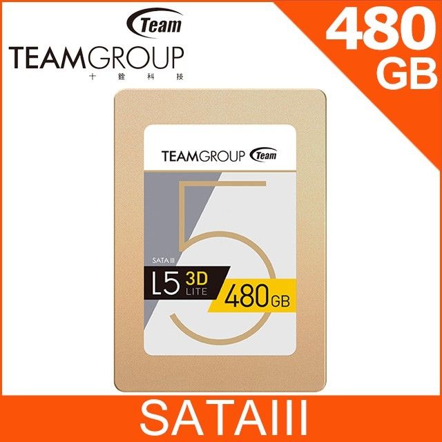 TEAM 十銓 L5 LITE 3D 480GB 2.5 吋 SATAIII SSD固態硬碟