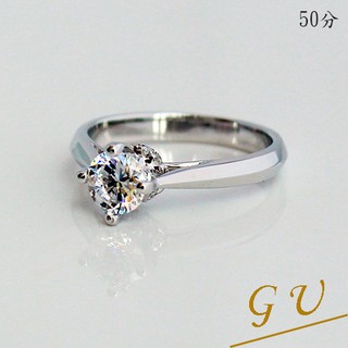 【GU鑽石】A94 擬真鑽求婚戒指生日禮物仿鑽鋯石戒指銀戒指客製化 GresUnic Apromiz 50分鑽石戒指