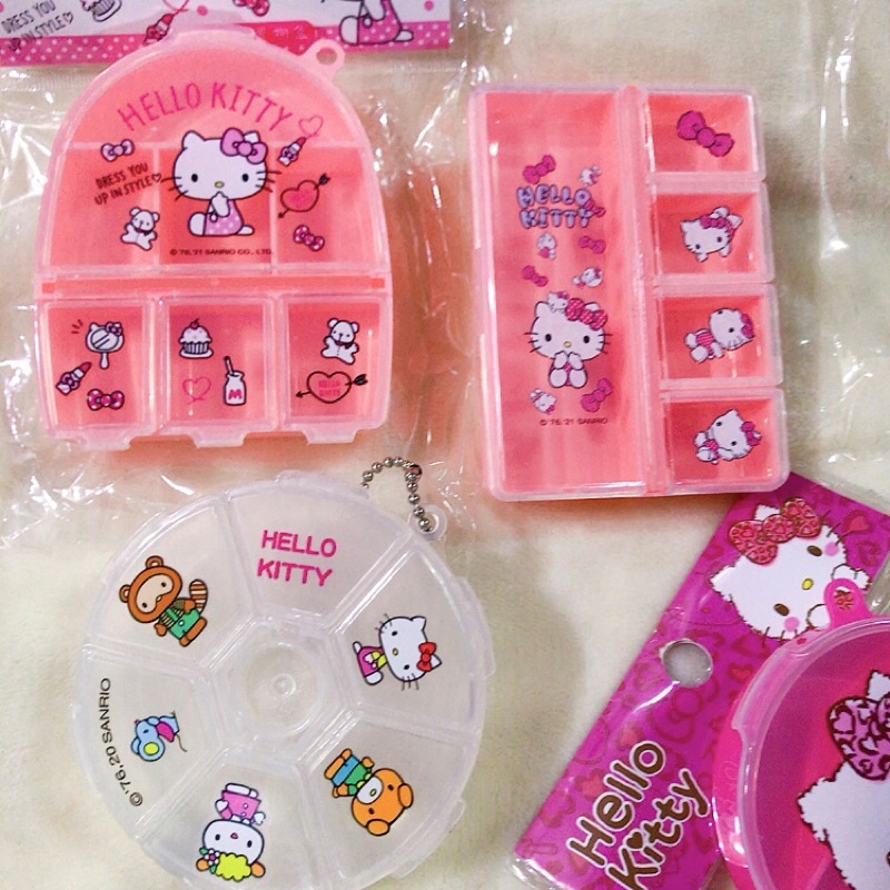 #195335sanrio三麗鷗/Hello Kitty/美樂蒂多格分類七格置物盒