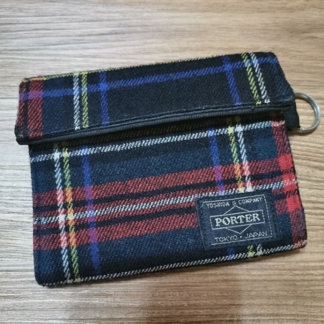 日本 HEAD PORTER Tartan 財布 短夾 錢包 三折 皮夾 日本製