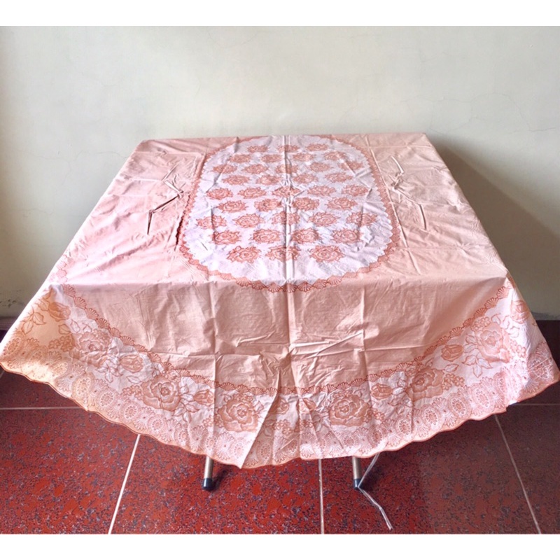 135*180cm 塑膠 長 橢圓形 橘色 桌布 餐桌布 桌巾 桌墊 防水 防污