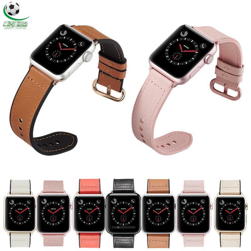 樂活運動品 XIYU『新款環扣真皮錶帶』Apple watch 1/2/3/4/5代錶帶 真皮替換錶帶 iwat