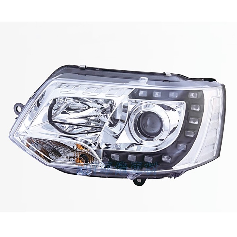 K.A.M. 福斯 VW T5 10 11 12 13 14 小改款 DRL LED C型 燈眉 魚眼 銀底大燈組