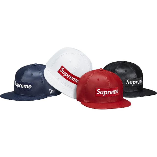 Supreme new era leather box logo 皮革 棒球帽 饒舌 嘻哈 rap palace  皮帽