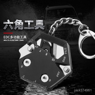 【優選精品】六角多功能硬幣刀迷你戶外折疊刀便攜螺絲刀鑰匙扣小刀EDC小工具ins風韓國 MLIB