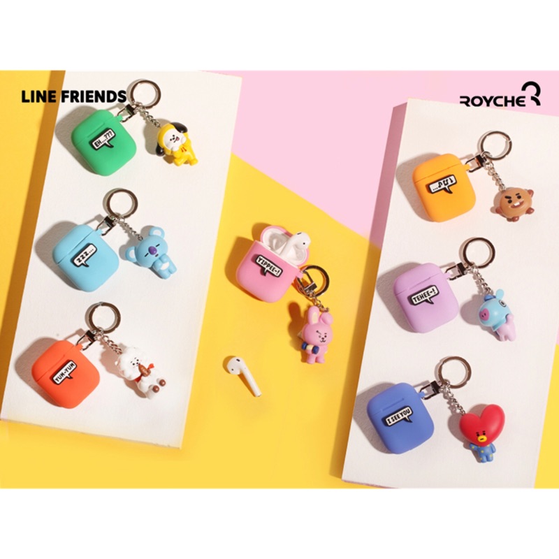 《預購》韓國代購 BTS BT21 X ROYCHE 公仔吊飾 AirPods CASE 耳機保護套