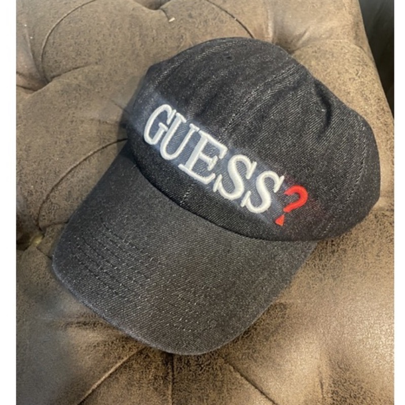 【吉米.tw】現貨 日本購入 GUESS LOGO 單寧風 牛仔老帽 彎帽 休閒 鐵扣 歐美風 帽子 男女 情侶 B-6