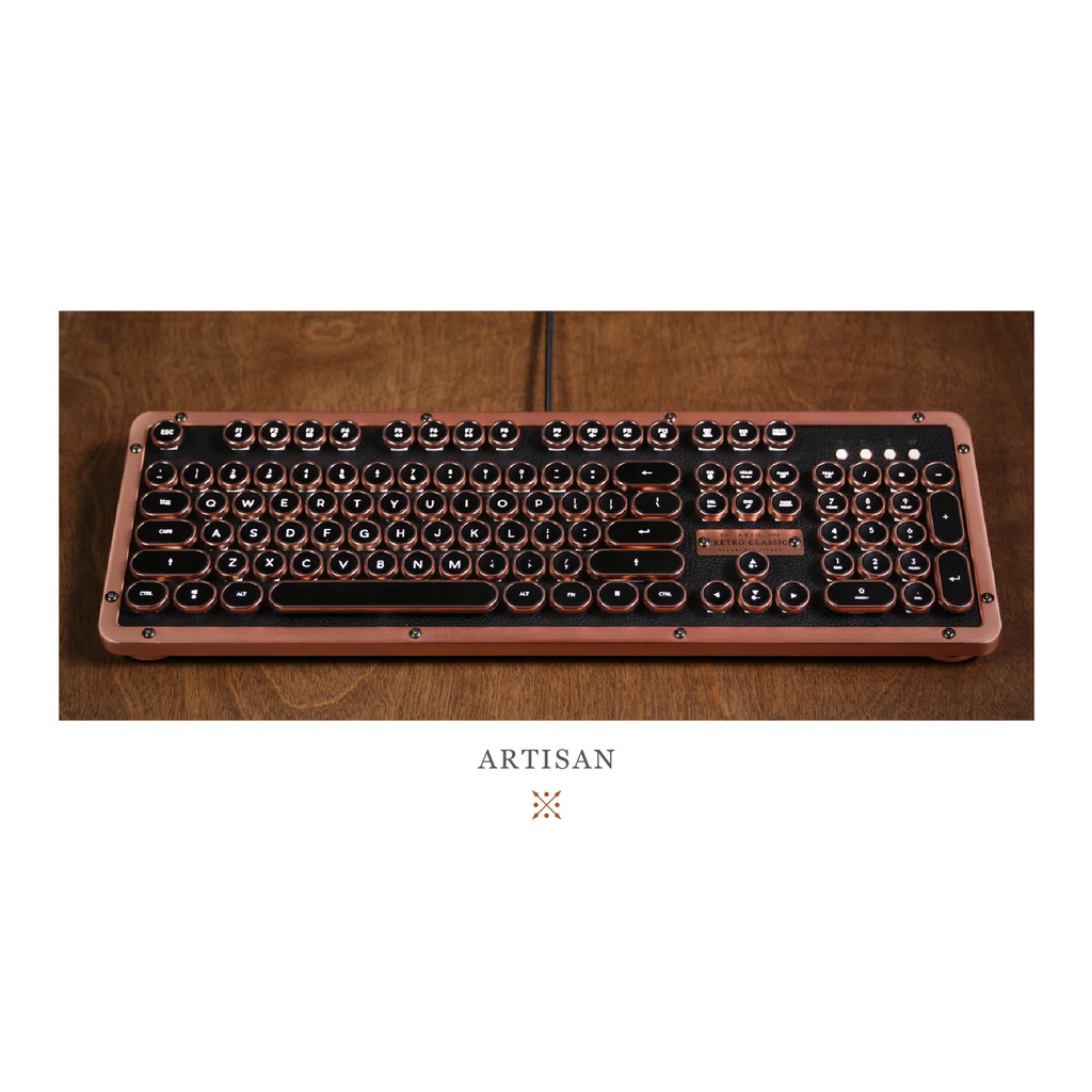 AZIO RETRO CLASSIC ARTISAN 牛皮復古打字機鍵盤(二手)