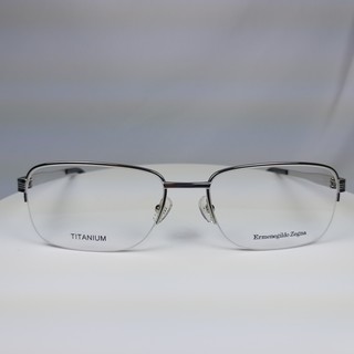 『逢甲眼鏡』 Zegna 傑尼亞 眼架 全新正品 質感銀 純鈦半框 極輕舒適【EZ5050 016】
