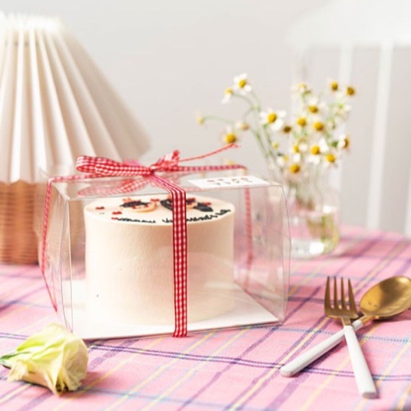 ✿夏爾烘焙包裝✿ #現貨 網红款 4寸透明生日蛋糕盒 情人節蛋糕盒 透明點心盒