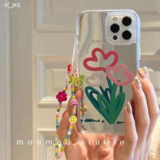 鏡面鬱金香花三星note3/10pro手機殼A51/a70s/a21s手鏈s9/s10eS22