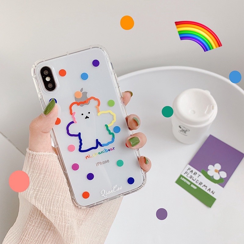(全新)可愛小熊軟糖透明iphone7/8plus手機殼