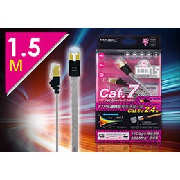 MAGIC Cat.7 FTP光纖網路極高速扁平網路線(專利折不斷接頭)-1.5M (CBH-CAT7-F015S)
