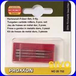 德國迷你魔 PROXXON NO.28752 碳化鎢銑刀 (3支組)