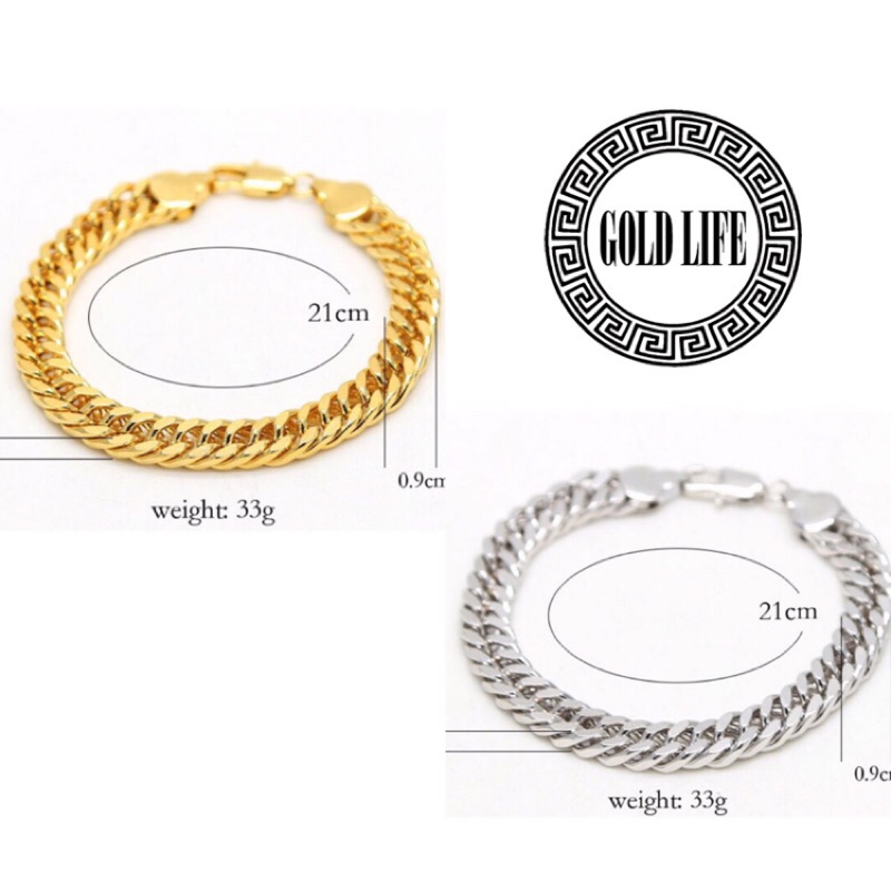 【GOLD LIFE】古巴手鍊 金/銀．HIP HOP．SWAG．金手鍊．鑽石手鍊．頑童MJ116．TGMF．嘻哈．GD