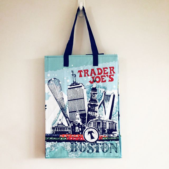 [美國帶回]BOSTON波士頓環保袋/雜貨購物袋。Trader Joe's全新可放A4。美式塗鴉/啤酒棒球橄欖球龍蝦圖案
