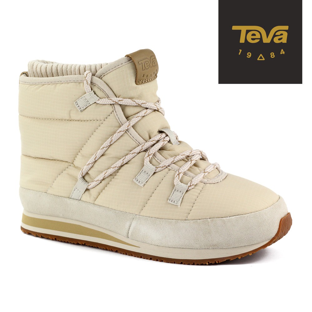 【TEVA】女 Ember Lace 防潑水麵包中筒靴/雪靴-樺木白 (原廠現貨)