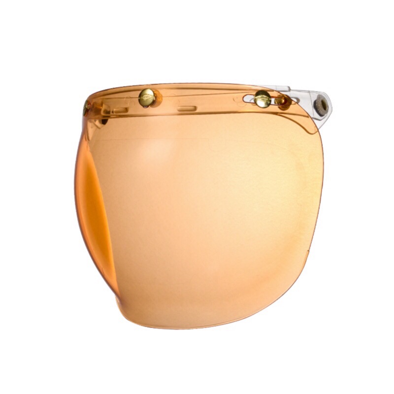 Feture Helmet 飛喬安全帽品 黃金色雕刻銅釦pp鏡 泡泡鏡 風鏡 - 琥珀色
