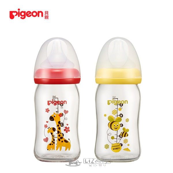 貝親 PIGEON 寬口母乳實感彩繪玻璃奶瓶160ml