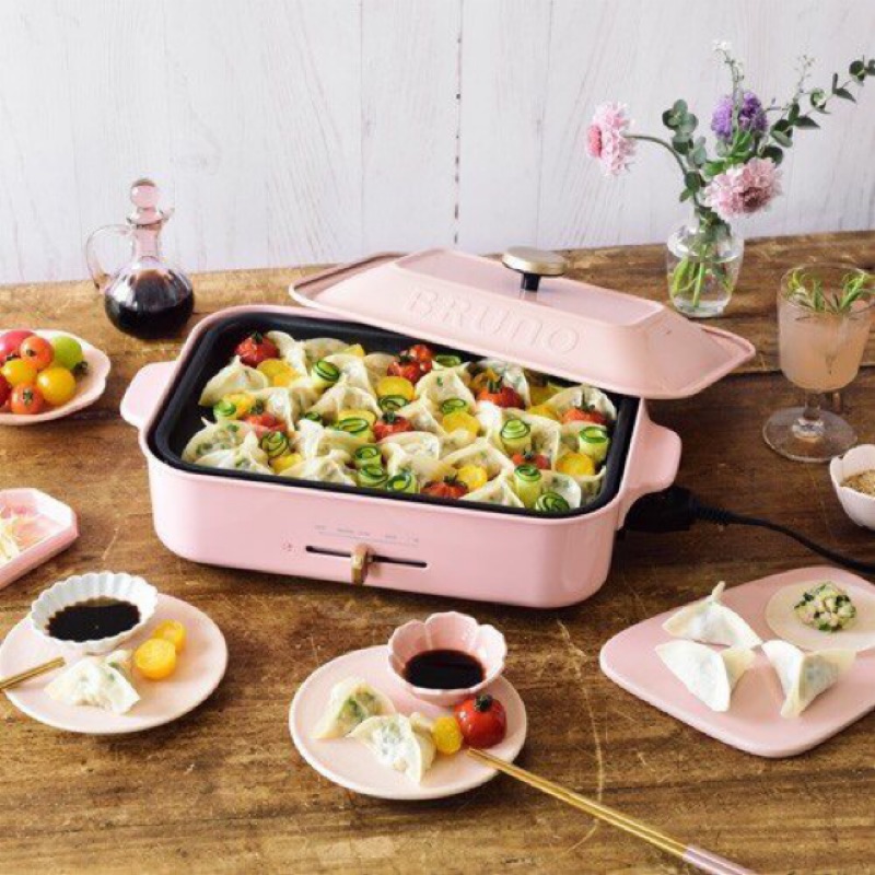 日本進口 2018年新品 BRUNO烤盤生鐵鍋 電烤盤 (BOE021-PEPK) 粉紅色 (現貨)
