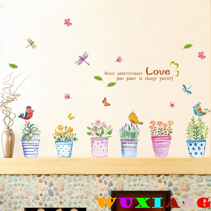 五象設計 房間 裝飾 環保壁貼 窗貼 DIY 牆壁裝飾 植物花卉 盆栽 家居裝飾