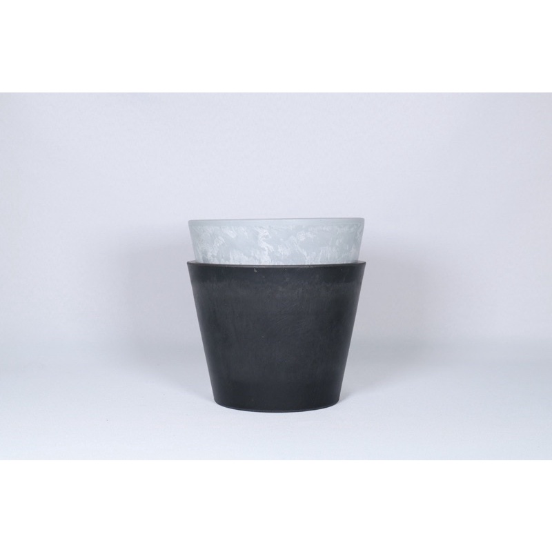 日本熱賣🇯🇵植栽黑膠盆～T盆組合、含2盆