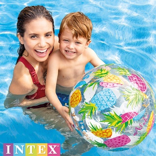 33cm 🏐【現貨】💦 INTEX透明充氣沙灘球 充氣球 沙灘球 戲水玩具 玩具球 兒童遊戲球 海邊玩具 沙灘排球 氣球