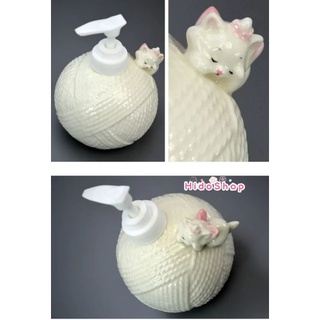 日本迪士尼Marie瑪莉貓 晚安睡姿態立體 陶瓷按壓瓶 沐浴瓶