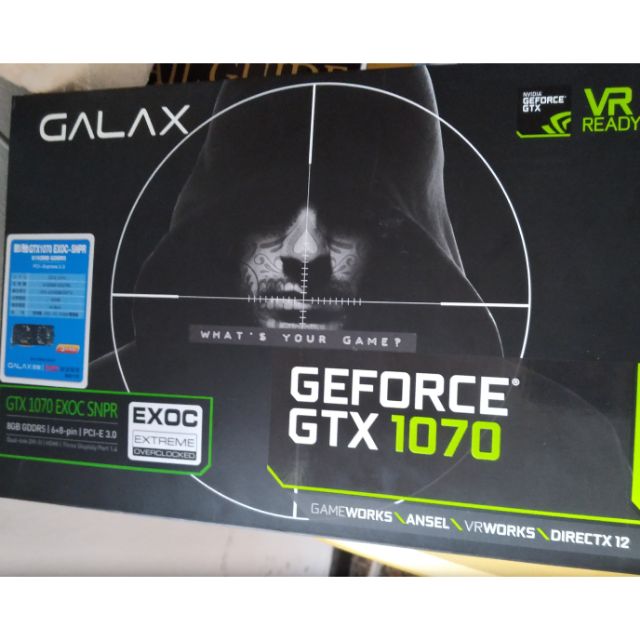 送修換回 影馳 顯示卡 GALAX GEFORCE GTX 1070 EXOC SNPR 8G