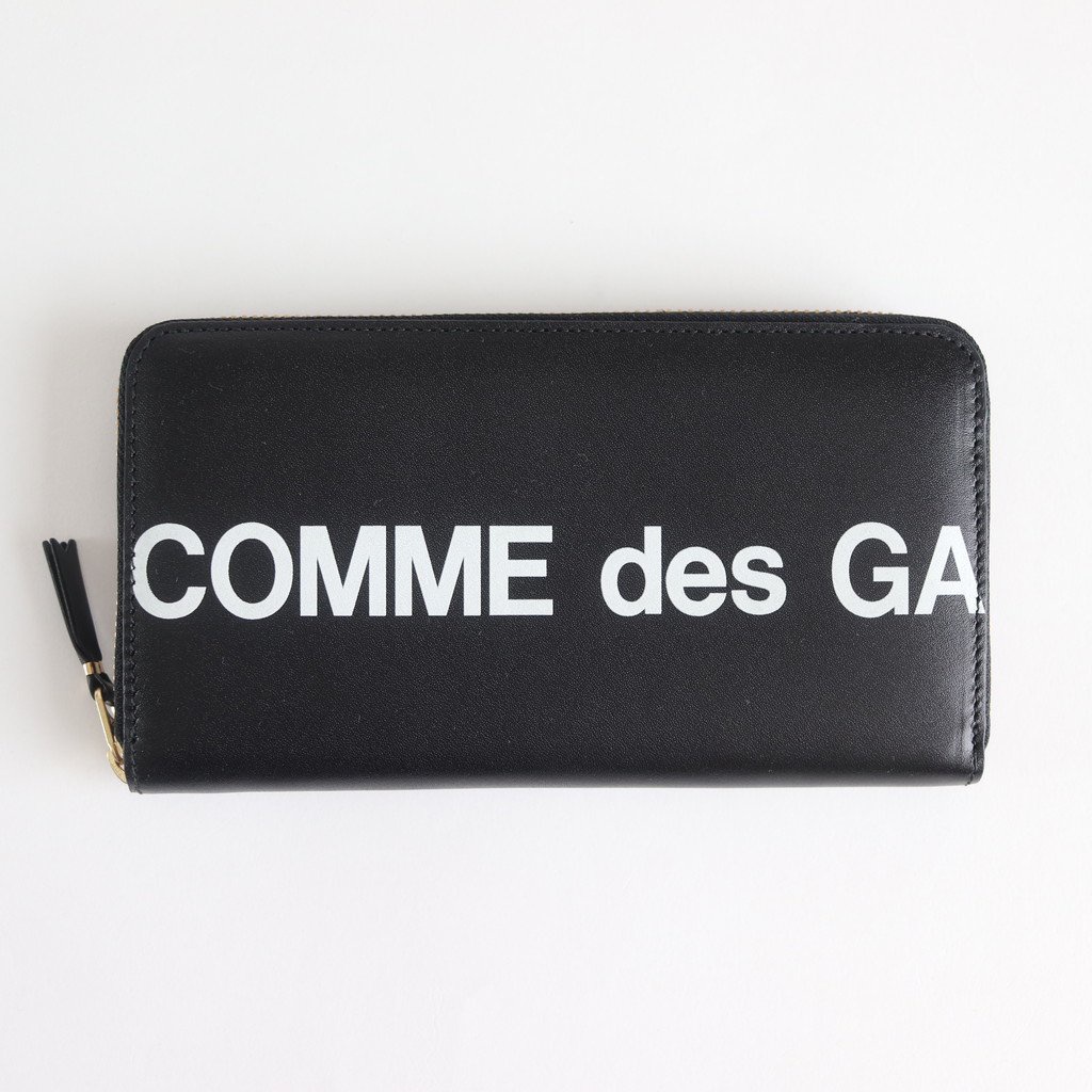 COMME des GARCONS CDG大款小牛皮拉鍊長夾/錢包 黑色
