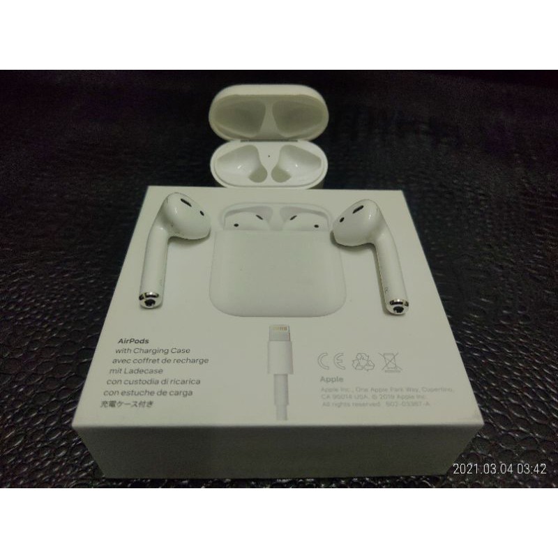 APPLE 蘋果 AirPods 2  原廠 A1602 二手 藍芽耳機 9成新（贈二手保護套）
