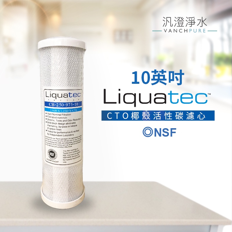 【汎澄淨水】 Liquatec NSF認證 10英吋 CTO 壓縮椰殼活性碳 濾心 美國知名品牌 濾芯