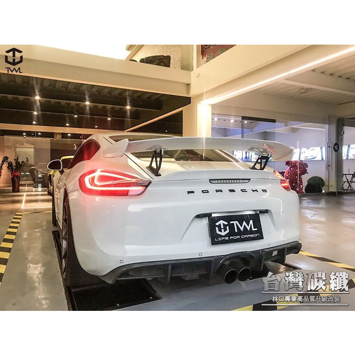 TWL台灣碳纖 全新 PORSCHE 保時捷 987 981 718 CAYMAN GTS 升級GT4大尾翼ABS 素材