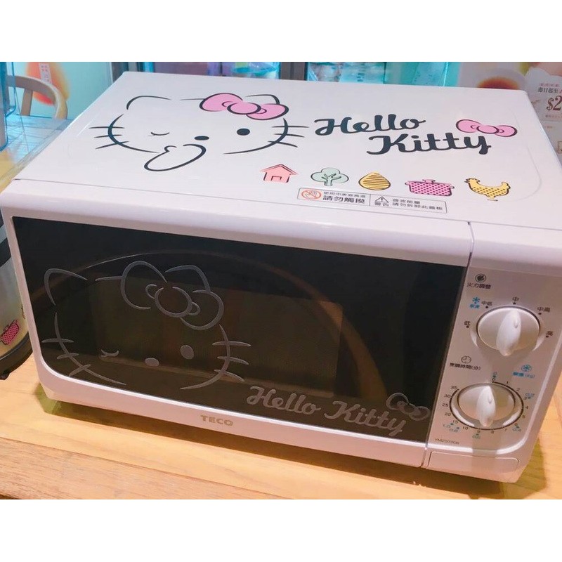 Hello kitty聯名TECO東元 20公升 轉盤微波爐 免運 YM-2003CB 雙旋鈕機械式控制（白色）