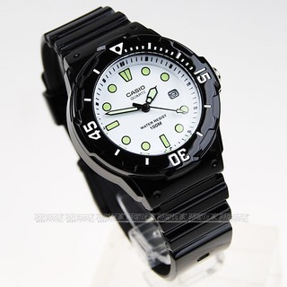 LRW-200H-7E1 原價1155 卡西歐 CASIO 指針錶 白面 亮面黑色橡膠 38mm 女錶 童錶【時間玩家】