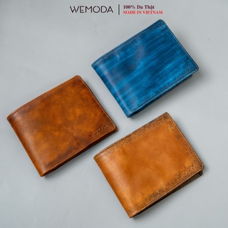 WEMODA 男士錢包,由素食牛皮製成,水平形狀,多種顏色