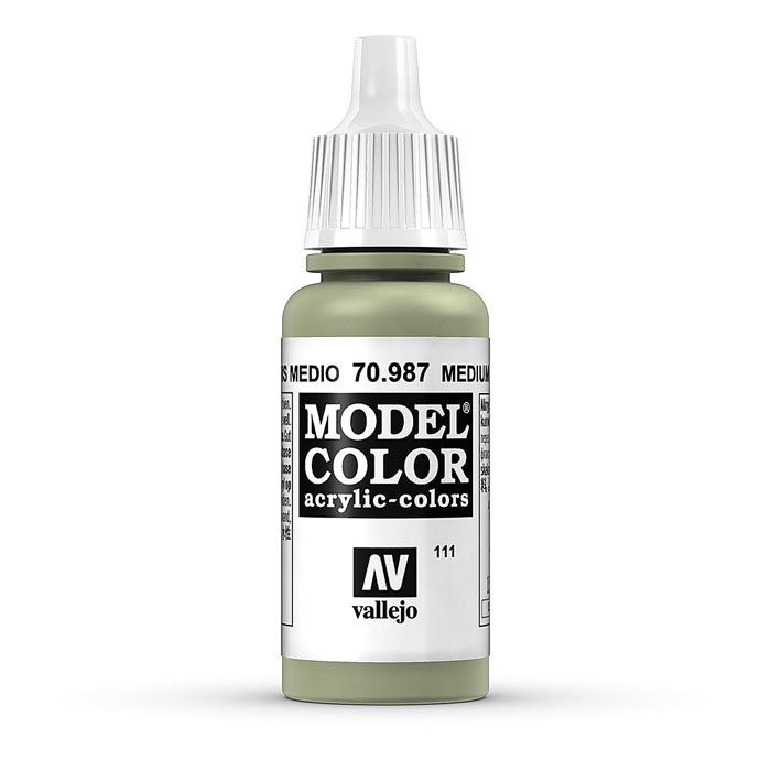 Acrylicos Vallejo AV水漆 模型色彩 Model Color 111 70987 中階灰色 17ml