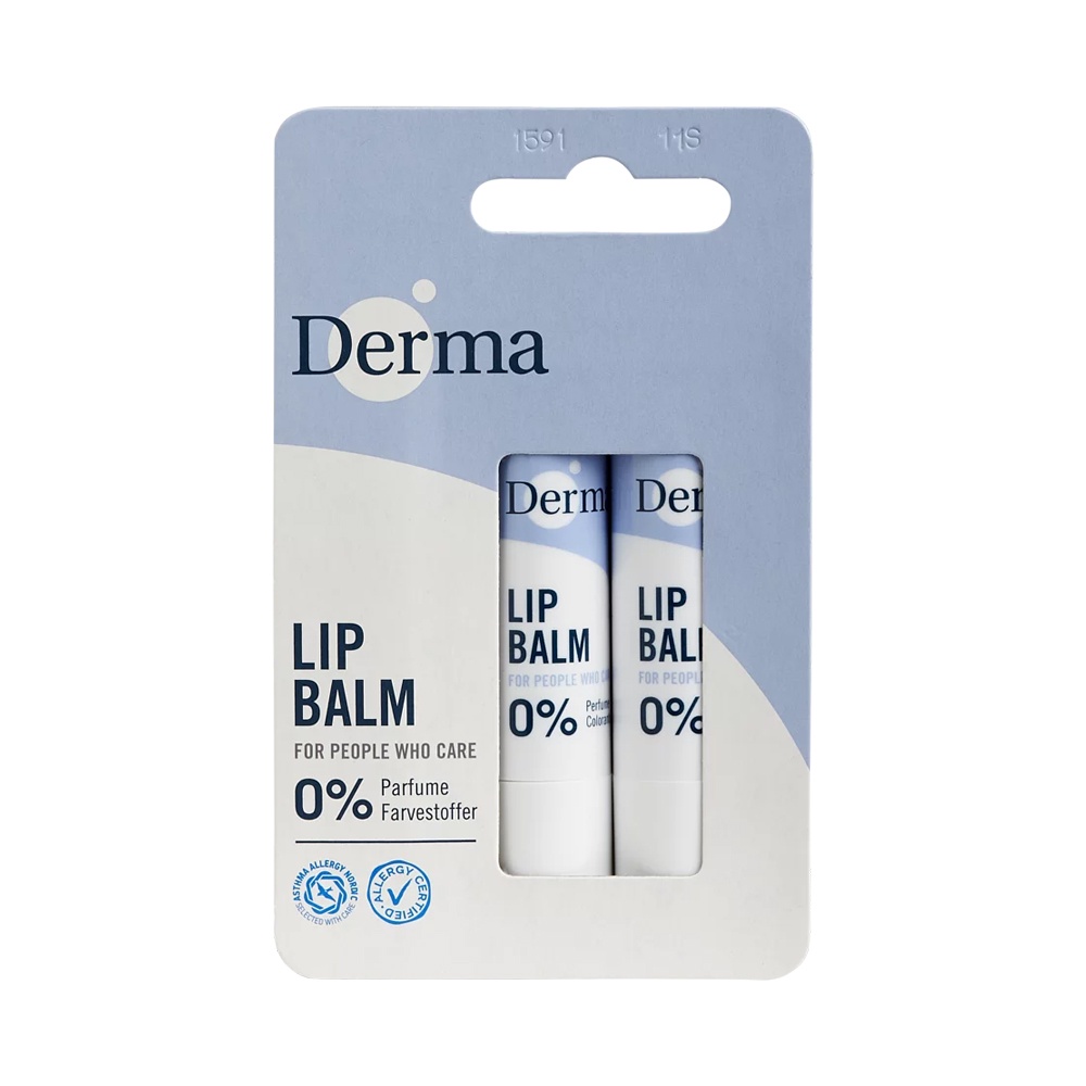 Derma 小燭樹植萃護唇膏 4.8g -2入組 呵護 保濕 滋潤蘆薈 椰子油 乳油木果油 滋潤 丹麥 有機