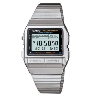 【CASIO 卡西歐】復古銀色方形電子錶( DB-380-1DF )